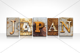 Japan Letterpress Concept Isolated on White