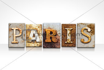 Paris Letterpress Concept Isolated on White