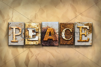 Peace Concept Rusted Metal Type