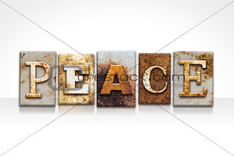 Peace Letterpress Concept Isolated on White