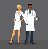 Man and woman doctors