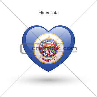 Love Minnesota state symbol. Heart flag icon.