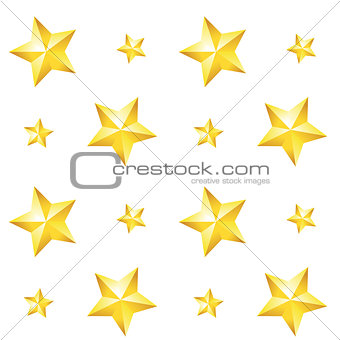 Seamless pattern with a gold star on a white background. Vector.