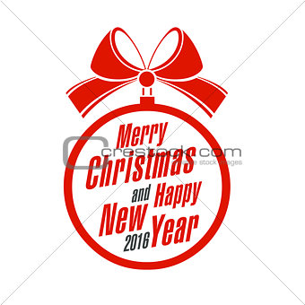Merry Christmas and Happy New Year on a white background. Vector