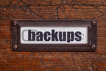 backups - file cabinet label