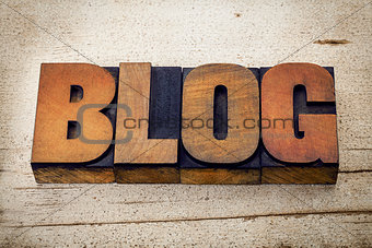 blog word in letterpress wood type