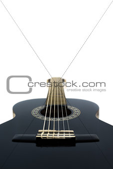 Detail of Classical Acoustic Guitar Isolated on a White Background