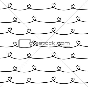 Seamless background with hand drawn pattern brush