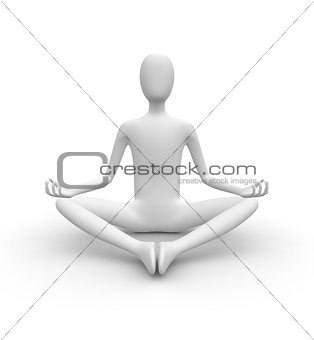 Meditating 3D white man