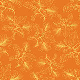 Orange floral pattern.Vector illustration.