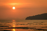Sunset over the Andaman sea in Thailand