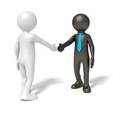 black and white man shaking hands