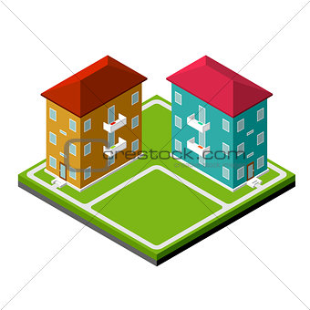Two Isometric Buildings