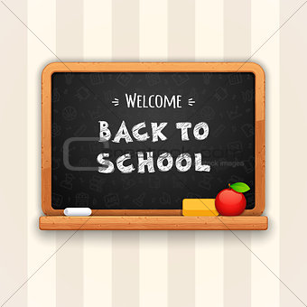 Welcome Back to School Written on Blackboard