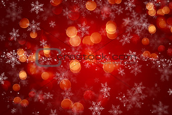 Christmas background with snowflake design and bokeh lights