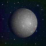Planet Mercury in space