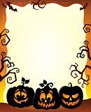 Frame with Halloween pumpkin silhouettes