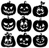 Pumpkin silhouettes theme set 1