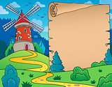 Windmill and parchment theme image