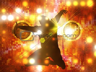 Dancing male silhouette