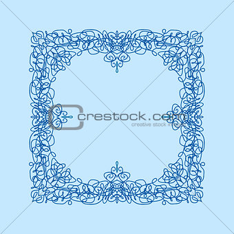 Abstract vector square ornamental border frame