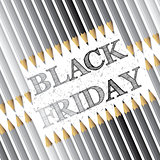 Black friday advertising background with pencils and text