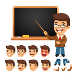 Set of Cartoon Teacher Character for Your Design or Animation