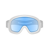 Ski sport goggles in white and blue design