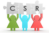 CSR - Corporate Social Responsibility puzzle in a line