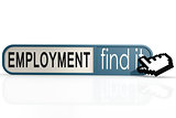 Employment word on the blue find it banner