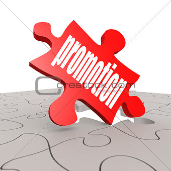 Promotion word with puzzle background