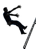 manual worker man falling from  ladder  silhouette