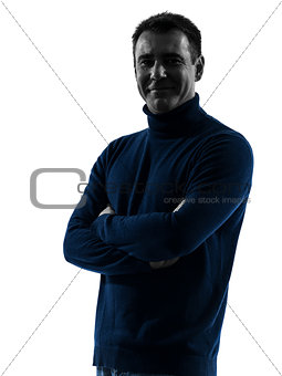 man smiling friendly  silhouette portrait