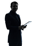 business man  digital tablet  posing portrait silhouette