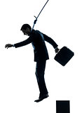 business man suicidal hanging silhouette