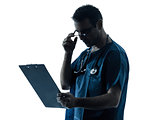 doctor man medical exam silhouette