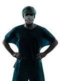 doctor surgeon man portrait with face mask silhouette