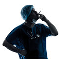 doctor surgeon smoking  man silhouette