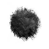 Black watercolor circle on white background.