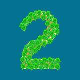 Numeral two 2 tropical island