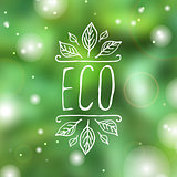 Eco - product label on white background.