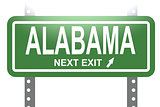 Alabama green sign board isolated