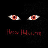 Happy Halloween card with red eyes
