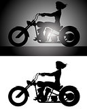 Girl on bike silhouette