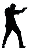 silhouette man full length shooting with gun