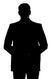 silhouette man portrait backside standing