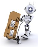 Robot with Shipping Boxes