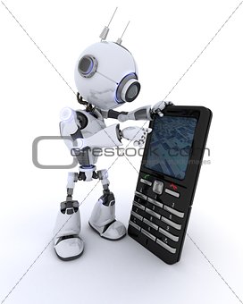 Robot with cell phone