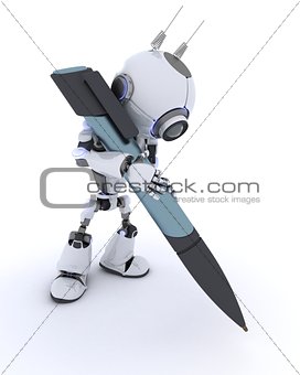 Robot writing with a pen