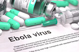 Diagnosis - Ebola Virus. Medical Concept with Blurred Background.